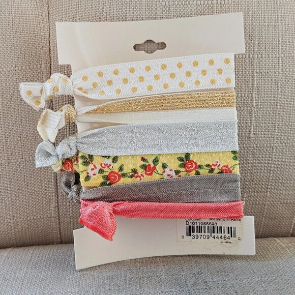 France Luxe Hair Ties Multi Color Set of 6 Hair Bands L. Erickson Pony Tail Tie - Picture 5 of 11